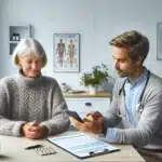 Patient and gp reviewing agenda and plan in a norwegian clinic